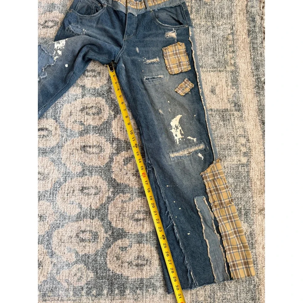 Free People Gemini Patchwork Jeans Size 28 Pristine Condition‎ - Picture 4 of 6